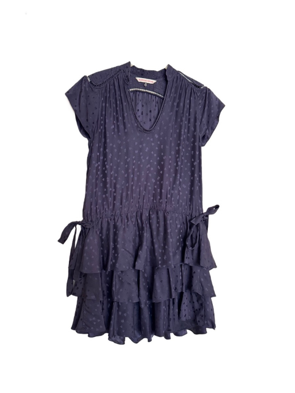 Rosalie Hale Twilight Rebecca Taylor Heart jacquard Silk Navy Dress Size 0